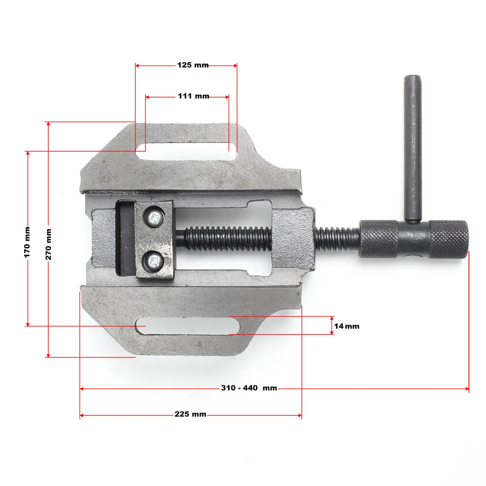 Wiltec Maschinenschraubstock 150 mm Backenbreite, Schraubstock für Werkstatt, Bohrmaschinenschraubstock als Spannwerkzeug