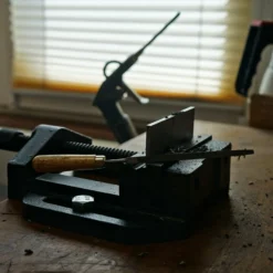 Wiltec Maschinenschraubstock 150 mm Backenbreite, Schraubstock für Werkstatt, Bohrmaschinenschraubstock als Spannwerkzeug