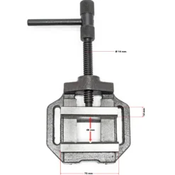 Wiltec Maschinenschraubstock 75 mm Backenbreite, Schraubstock für Werkstatt, Bohrmaschinenschraubstock als Spannwerkzeug