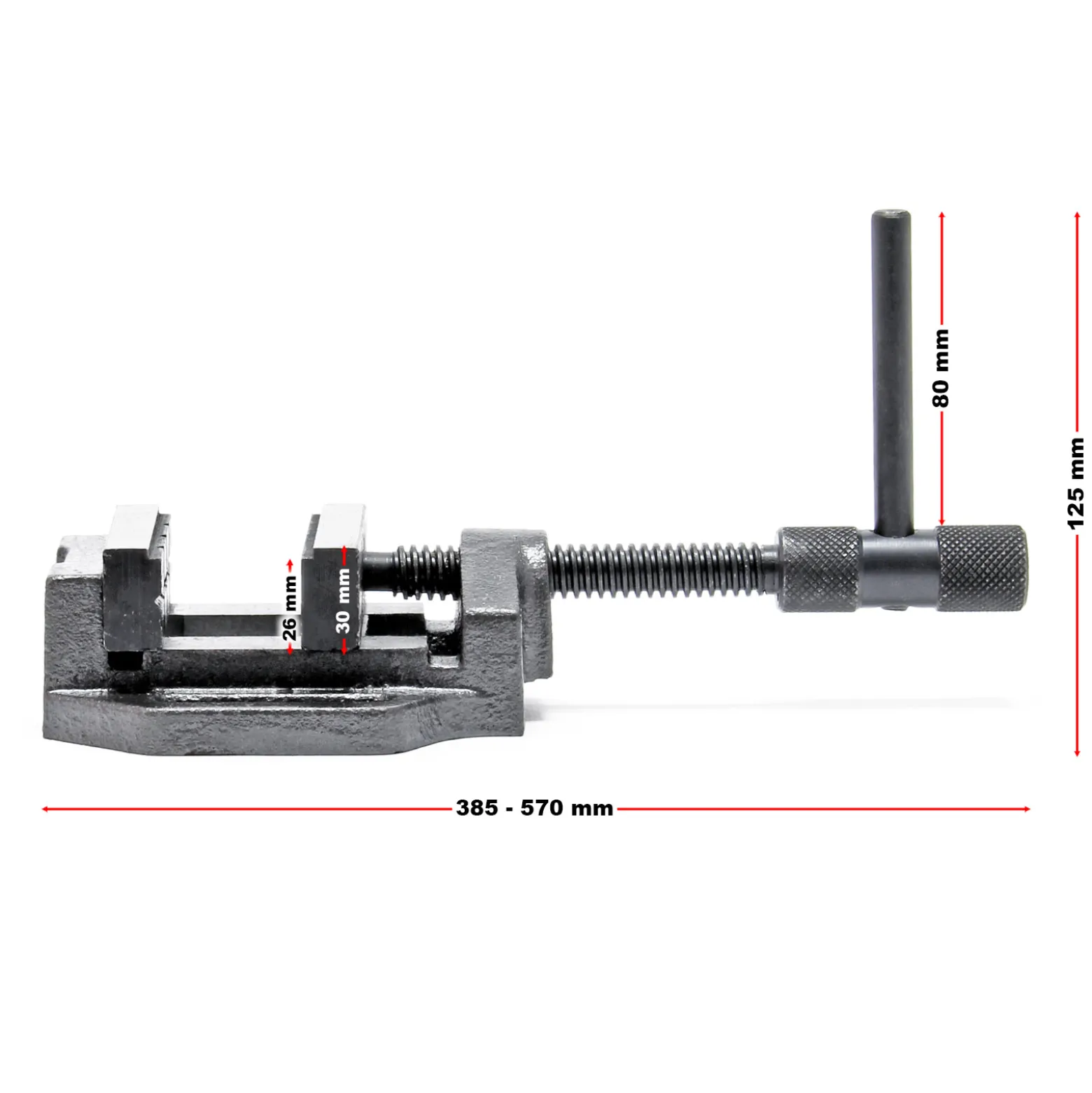 Wiltec Maschinenschraubstock 200 mm Backenbreite, Schraubstock für Werkstatt, Bohrmaschinenschraubstock als Spannwerkzeug