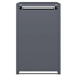 Wiltec Mülltonnenbox für eine Tonne in Anthrazit, abschließbare Mülltonnenverkleidung mit Klappdeckel, Mülltonnenzaun, Sichtschutzzaun