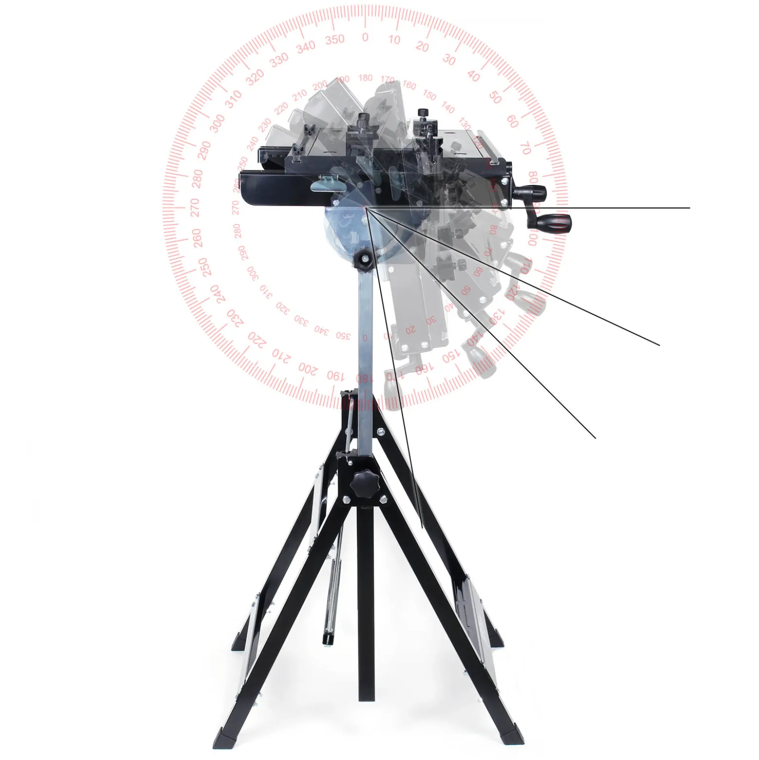 Wiltec Mobile Werkbank bis 100 kg Werktisch klappbar, Arbeitstisch höhenverstellbar 77 - 107 cm, Werkstatttisch mit einstellbarer Neigung