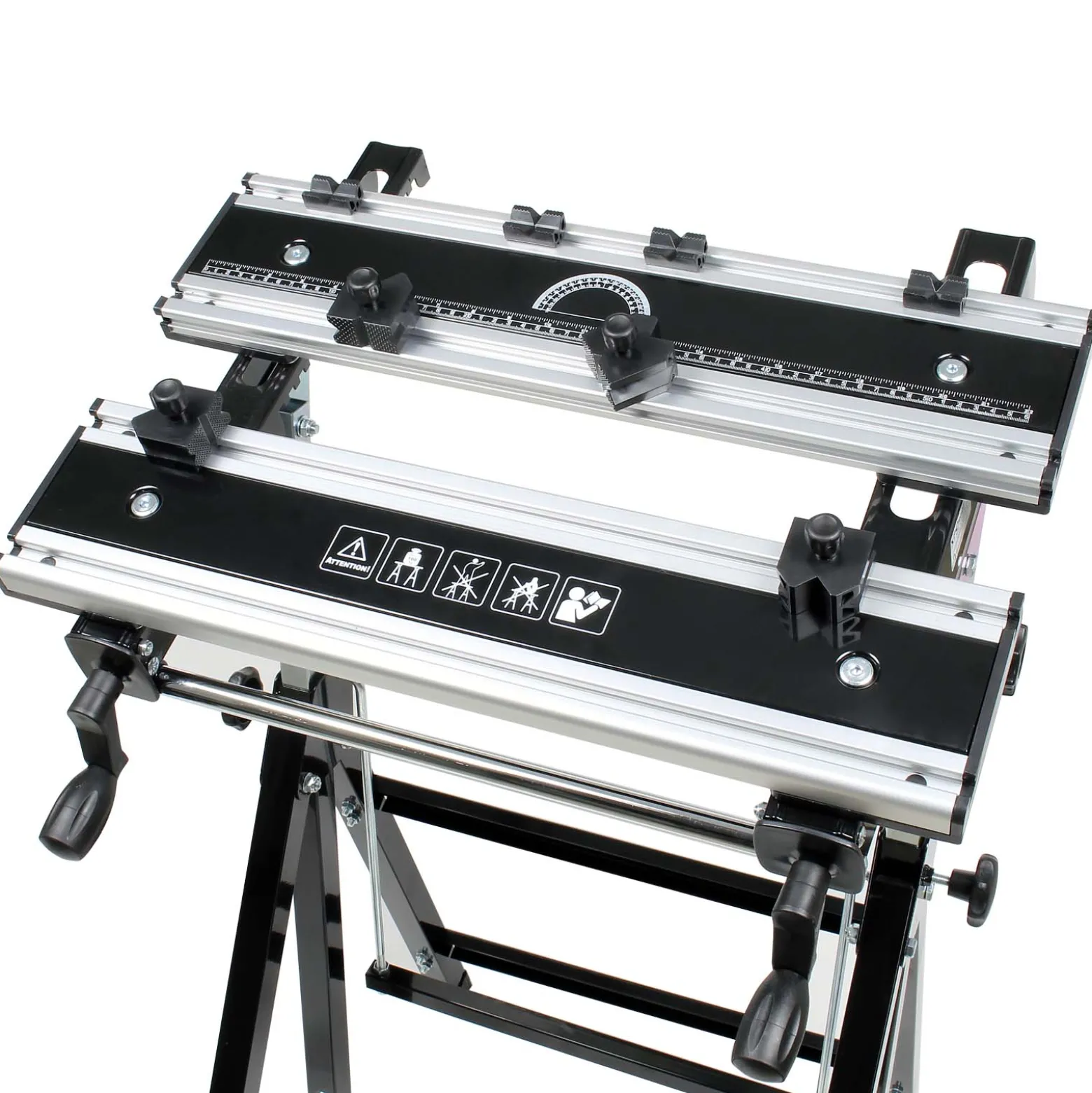 Wiltec Mobile Werkbank bis 100 kg Werktisch klappbar, Arbeitstisch höhenverstellbar 77 - 107 cm, Werkstatttisch mit einstellbarer Neigung