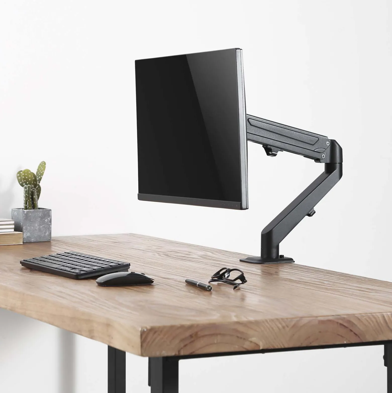 Wiltec Monitorhalterung mit Gasdruckfeder für Monitor 17-27 Zoll Tischhalterung VESA 75x75/100x100