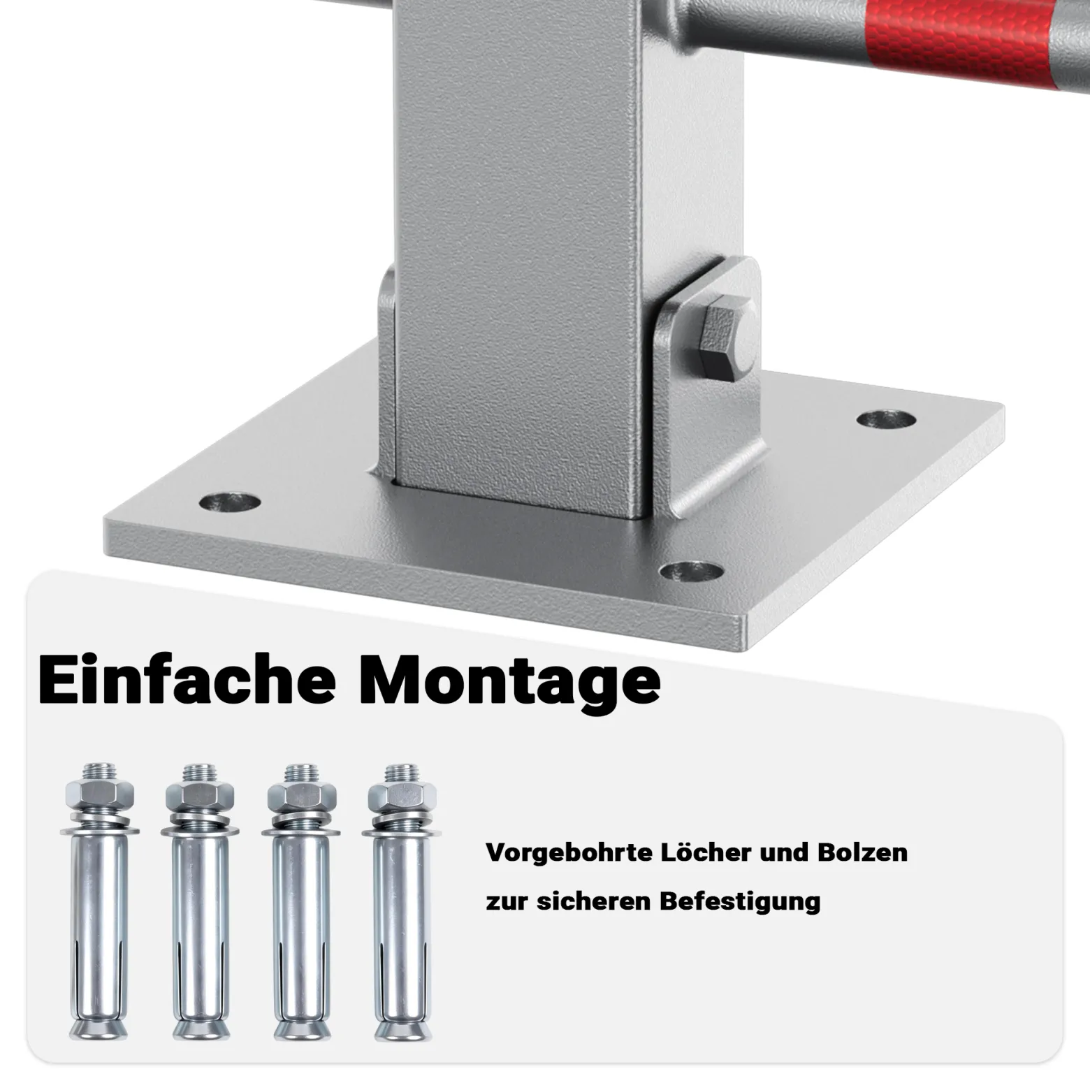 Wiltec Parkplatzbügel umklappbar 48 x 70 cm, mit Vorhängeschloss u. 3 Schlüsseln, Parkpfosten zur Sicherung des Parkplatzes, Sperrbügel aus Stahl