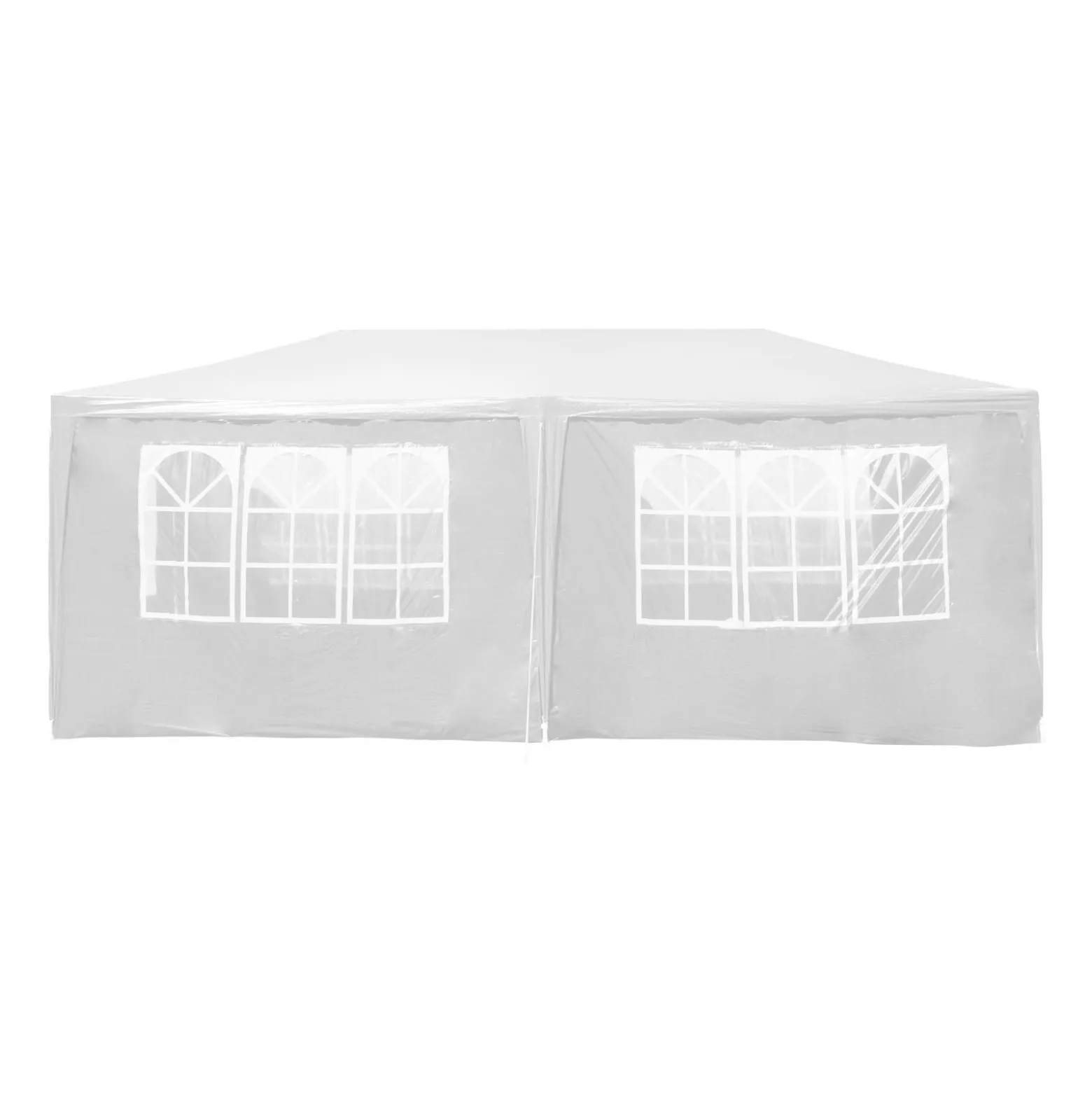 Wiltec Pavillon 3 x 6 m in Weiß mit UV-Schutz 50+, Gartenpavillon mit aufrollbaren Seiten, Partyzelt mit Fenstern für z. B. Terrasse und Festival