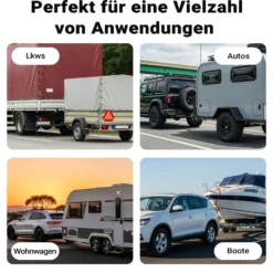 Wiltec 7-poliges Spiralkabel 3 m, Anhängerkabel PVC, robustes Elektrokabel mit Stecker & Buchse, Verlängerungskabel für Anhänger und Wohnwagen