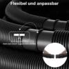 Wiltec Poolschlauch 30 m ⌀38 mm, Schwimmbadschlauch mit Muffen, Pumpenschlauch für Schwimmbecken, Saugschlauch, Solarschlauch