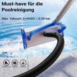 Wiltec Poolschlauch 12 m ⌀38 mm, Schwimmbadschlauch mit Muffen, Pumpenschlauch für Schwimmbecken, Saugschlauch, Solarschlauch