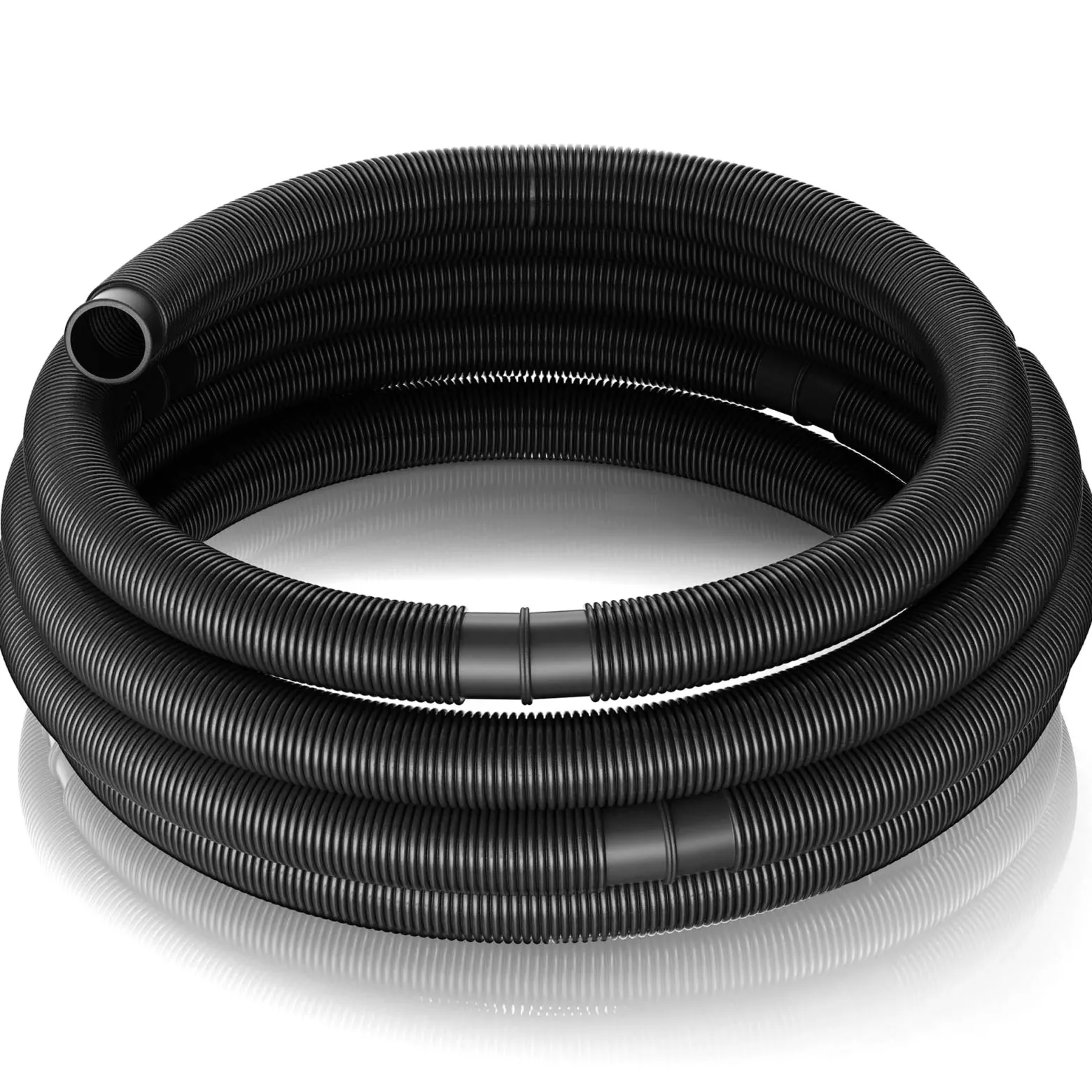 Wiltec Poolschlauch 9 m ⌀38 mm, Schwimmbadschlauch mit Muffen, Pumpenschlauch für Schwimmbecken, Saugschlauch, Solarschlauch