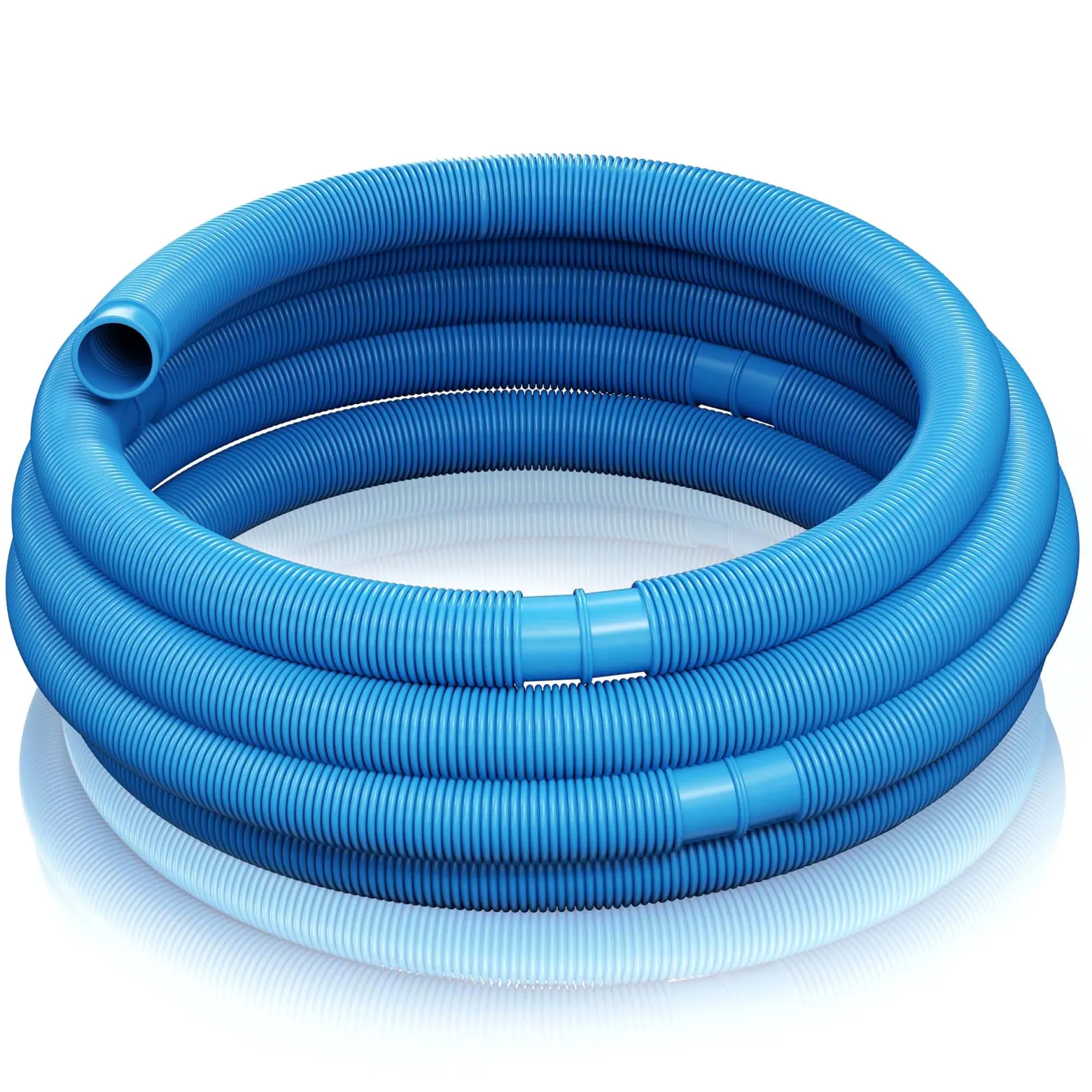 Wiltec Poolschlauch 6 m ⌀32 mm, Schwimmbadschlauch mit Muffen, Pumpenschlauch für Schwimmbecken, Saugschlauch, Solarschlauch