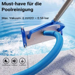Wiltec Poolschlauch 9 m ⌀32 mm, Schwimmbadschlauch mit Muffen, Pumpenschlauch für Schwimmbecken, Saugschlauch, Solarschlauch