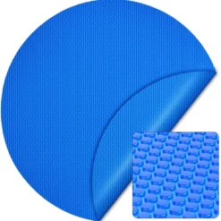 Wiltec Pool Solarfolie Ø 3,6 m, blau, Poolheizung aus 140 µ starkem PE Film, Poolabdeckung Poolplane Solarplane rund