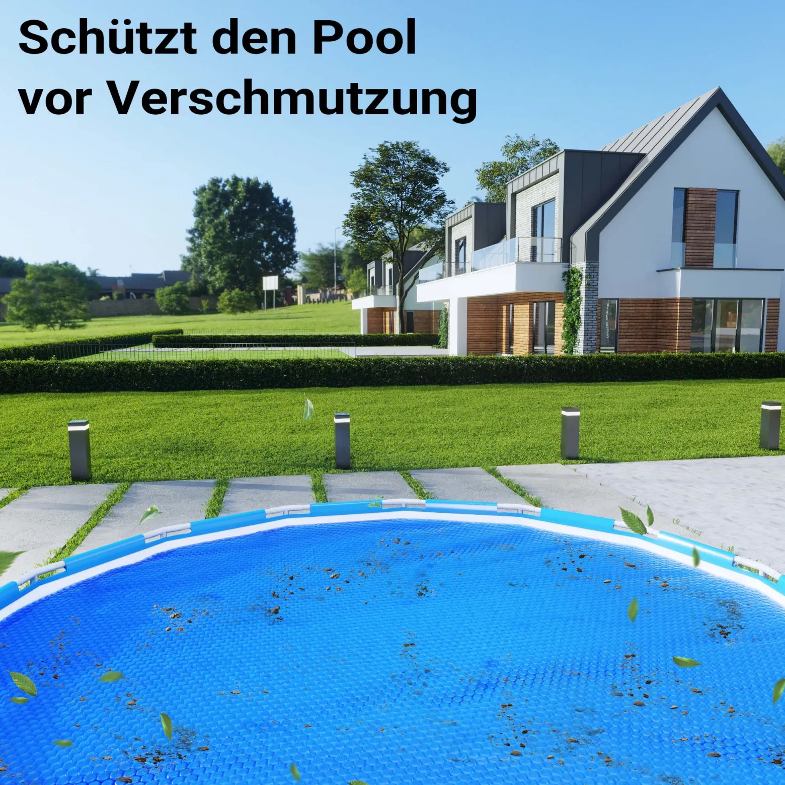 Wiltec Pool Solarfolie Ø 3,6 m, blau, Poolheizung aus 140 µ starkem PE Film, Poolabdeckung Poolplane Solarplane rund