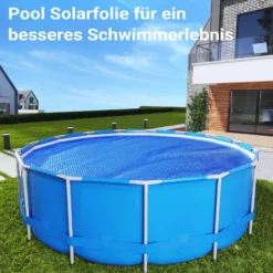 Wiltec Pool Solarfolie Ø 3,6 m, blau, Poolheizung aus 120 µ starkem PE Film, Poolabdeckung Poolplane Solarplane rund