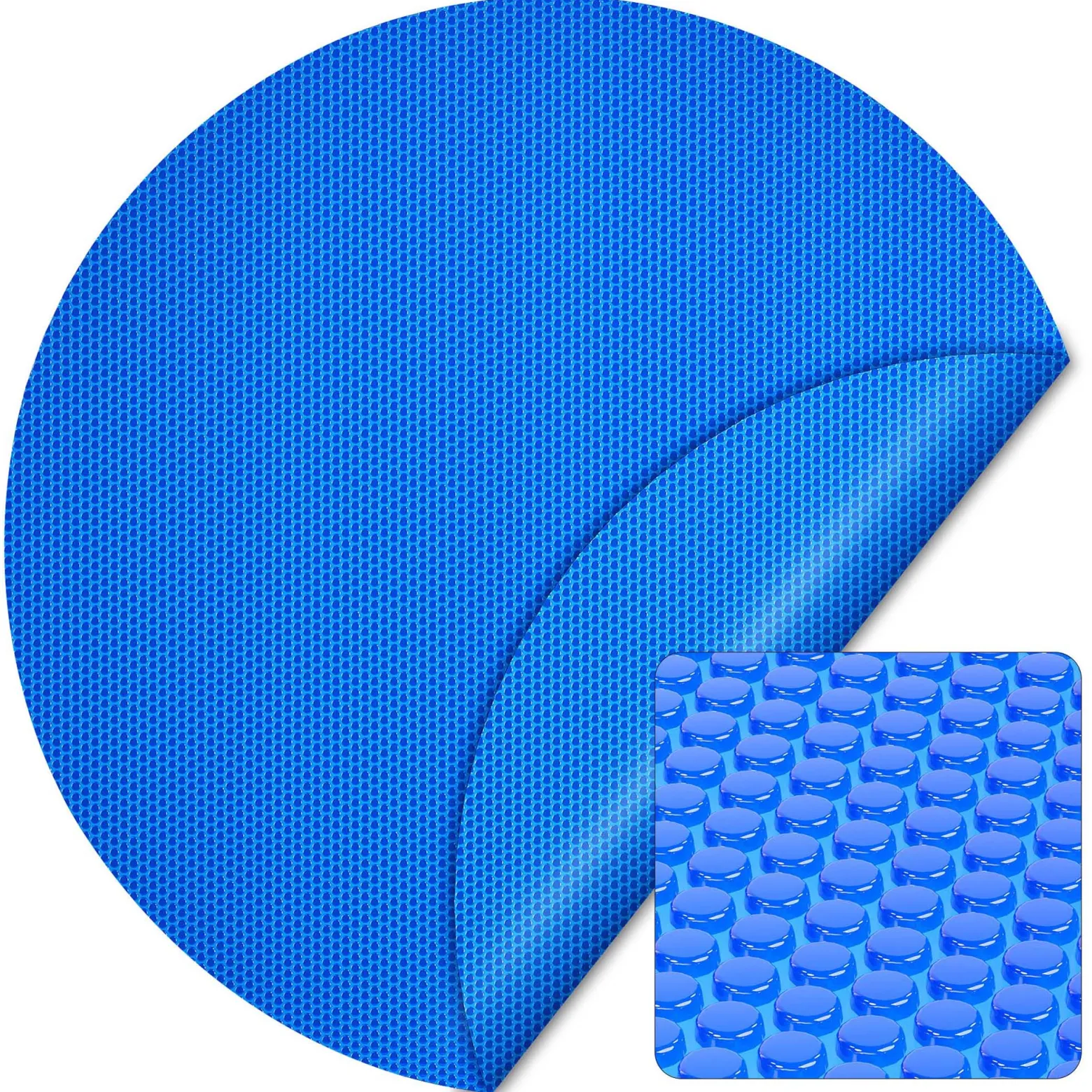 Wiltec Pool Solarfolie Ø 3,6 m, blau, Poolheizung aus 120 µ starkem PE Film, Poolabdeckung Poolplane Solarplane rund