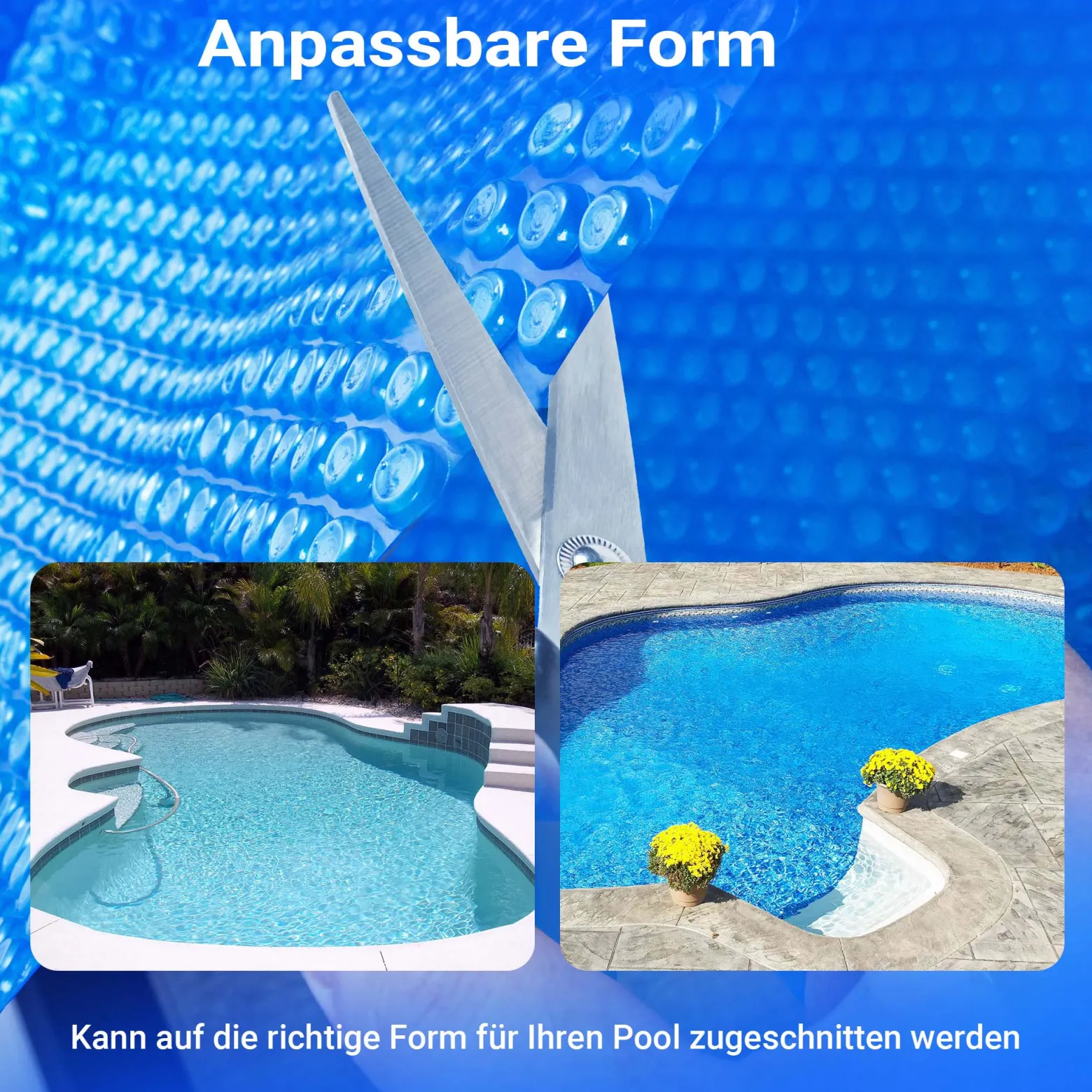 Wiltec Pool Solarfolie Ø 3,6 m, blau, Poolheizung aus 120 µ starkem PE Film, Poolabdeckung Poolplane Solarplane rund