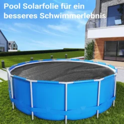 Wiltec Pool Solarfolie Ø 5 m, schwarz, Poolheizung aus 400 µ starkem PE Film, Poolabdeckung Poolplane Solarplane rund