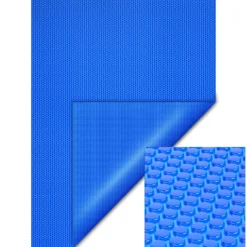 Wiltec Pool Solarfolie 4 x 6 m, blau, Poolheizung aus 120 µ starkem PE Film, Poolabdeckung Poolplane Solarplane rechteckig