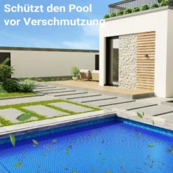 Wiltec Pool Solarfolie 5 x 8 m, blau, Poolheizung aus 120 µ starkem PE Film, Poolabdeckung Poolplane Solarplane rechteckig