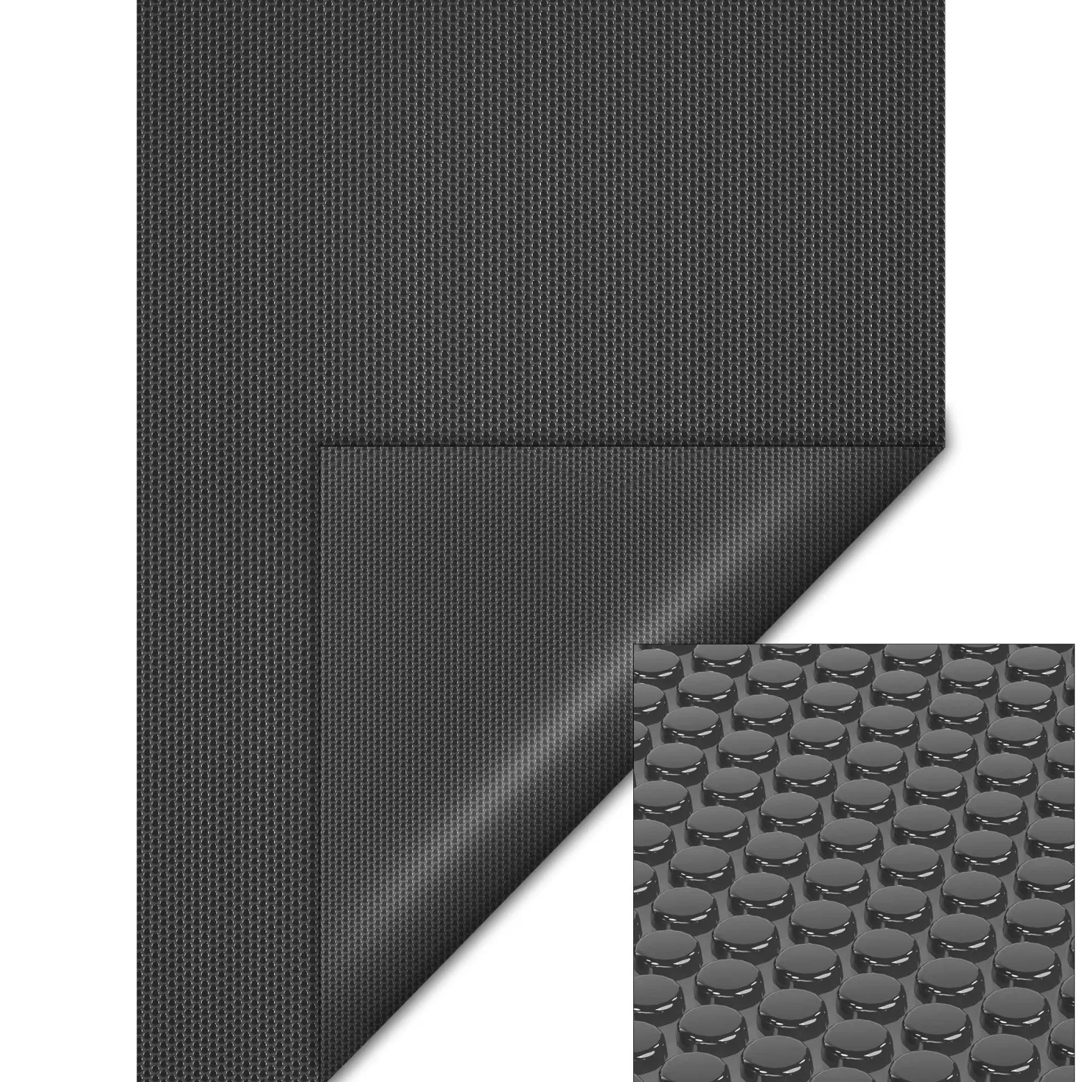 Wiltec Pool Solarfolie 4 x 6 m, schwarz, Poolheizung aus 140 µ starkem PE Film, Poolabdeckung Poolplane Solarplane rechteckig