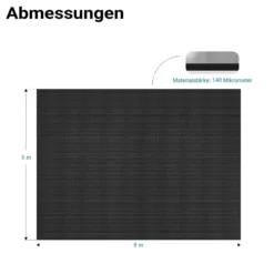 Wiltec Pool Solarfolie 5 x 8 m, schwarz, Poolheizung aus 140 µ starkem PE Film, Poolabdeckung Poolplane Solarplane rechteckig