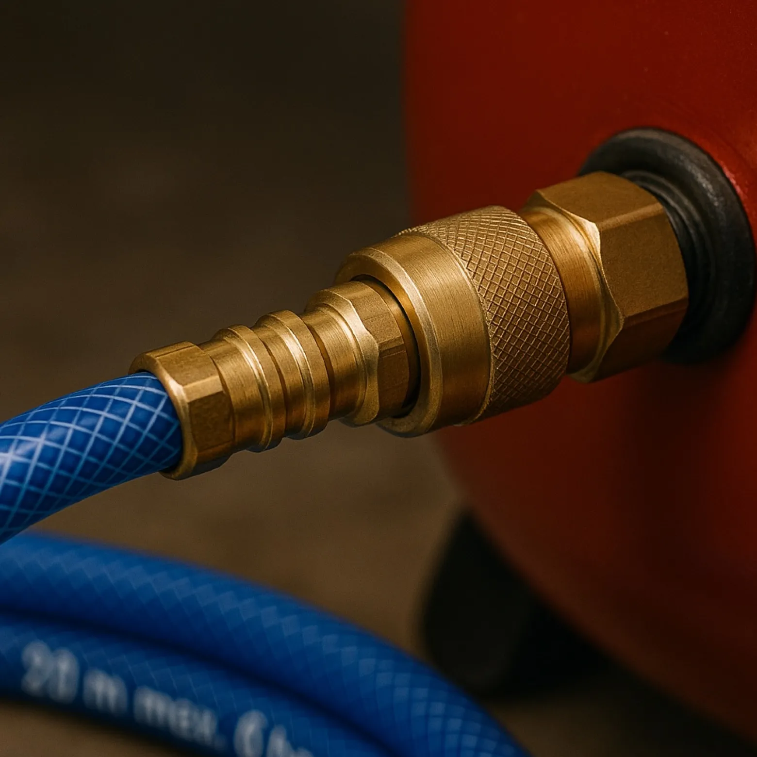 Wiltec PVC Druckluftschlauch 20 m bis max. 60 bar, Kompressorschlauch mit Schnellkupplung, Gewebeschlauch für alle gängigen Kompressoren, Luftschlauch