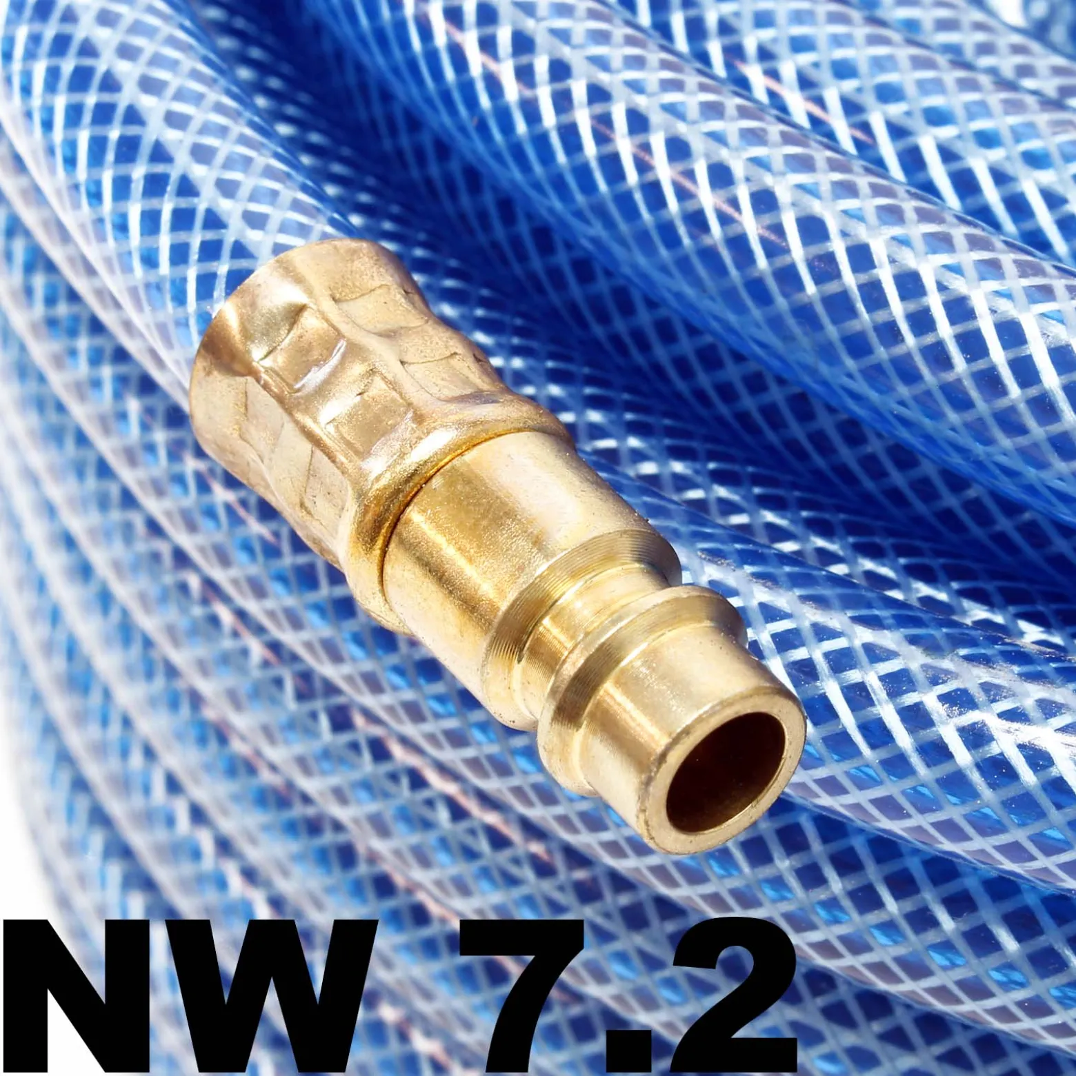 Wiltec PVC Druckluftschlauch 15 m bis max. 60 bar, Kompressorschlauch mit Schnellkupplung, Gewebeschlauch für alle gängigen Kompressoren, Luftschlauch