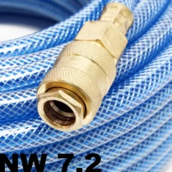Wiltec PVC Druckluftschlauch 10 m bis max. 60 bar, Kompressorschlauch mit Schnellkupplung, Gewebeschlauch für alle gängigen Kompressoren, Luftschlauch
