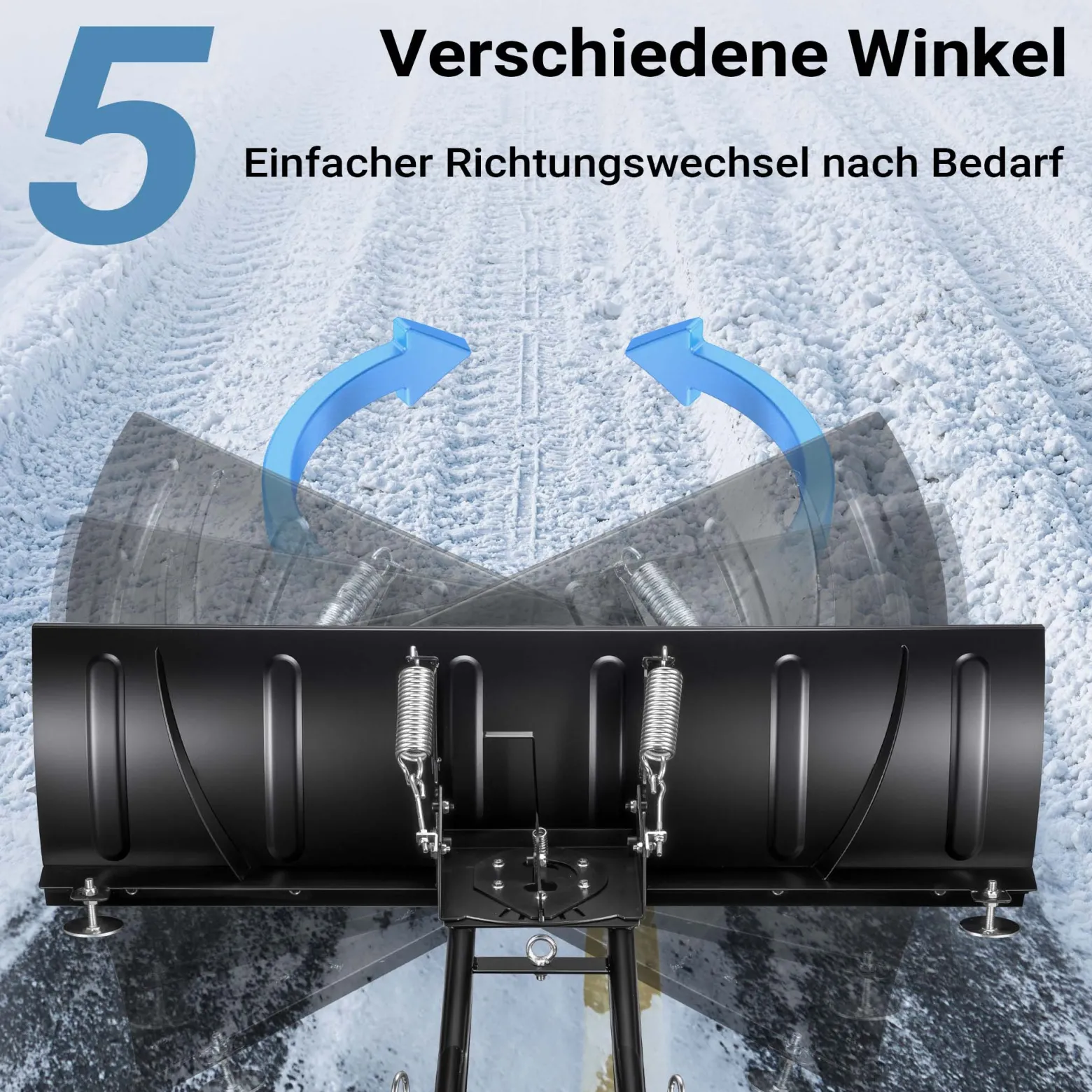 Wiltec Quad Schneeschild 140 x 40 cm, universal Schneepflug für ATV-Fahrzeuge, Traktor, Räumschild aus SPCC, Schneeschippe mit Richtungseinstellung