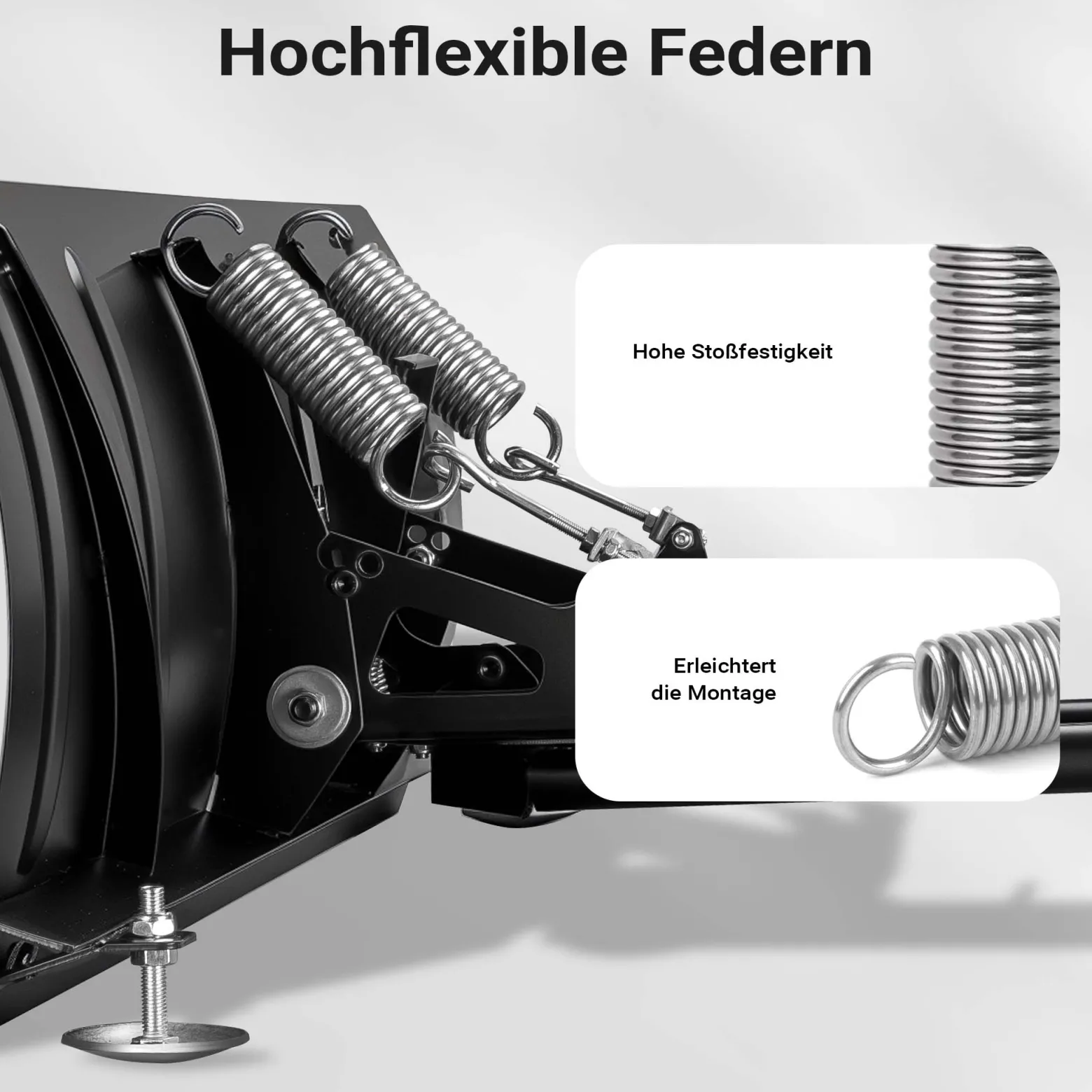 Wiltec Quad Schneeschild 150 x 40 cm, universal Schneepflug für ATV-Fahrzeuge, Traktor, Räumschild aus SPCC, Schneeschippe mit Richtungseinstellung