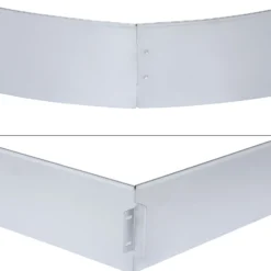 Wiltec Rasenkante aus Stahl 20 m Beetumrandung bestehend aus 20 Elementen je 100 x 14 cm, Beeteinfassung als Stecksystem, verzinkte Mähkante