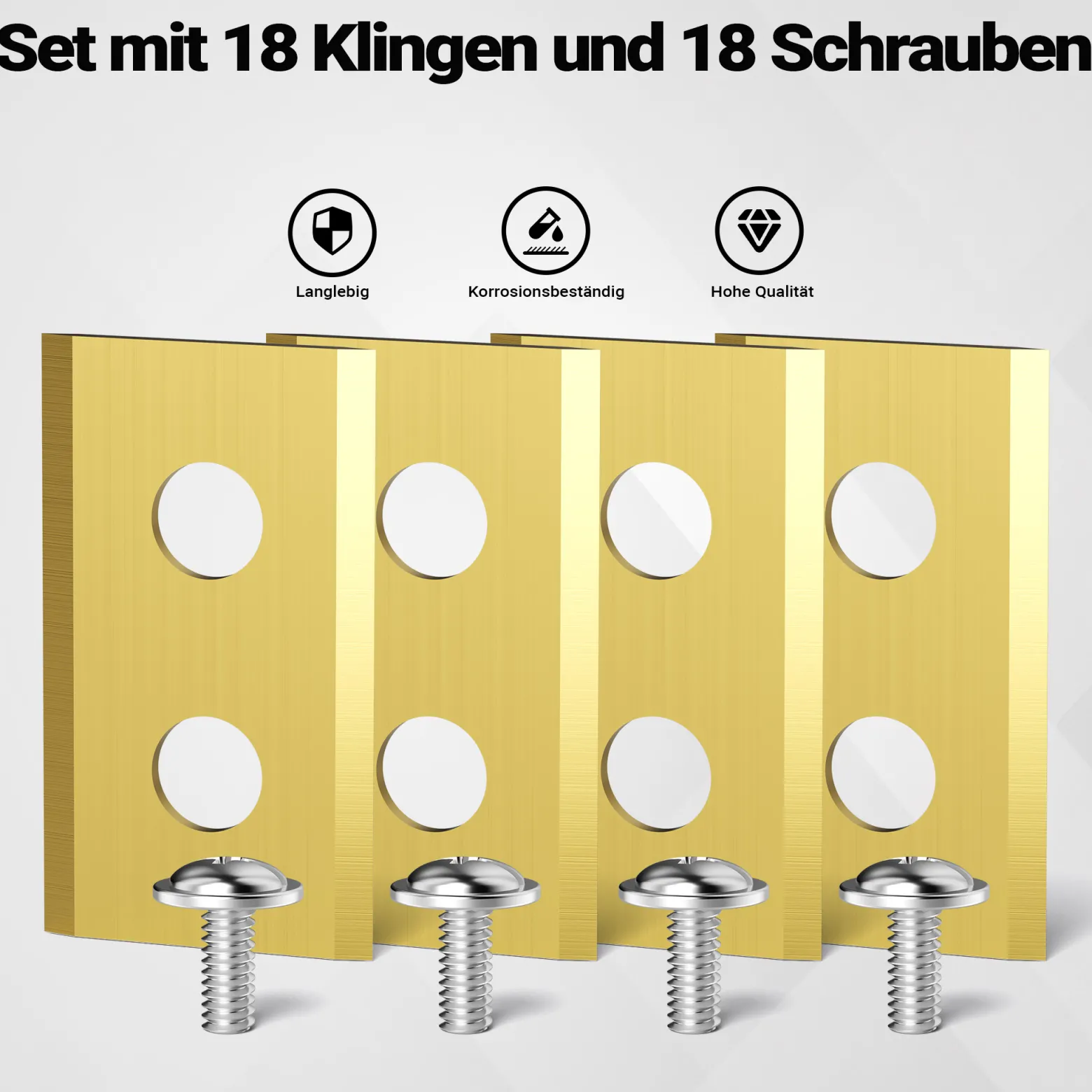 Wiltec Rasenroboter Messer Set Titan 36 x 18 mm – 18 Stück - Klingen für Mähroboter, Rasenmäher Ersatzmesser kompatibel mit verschiedenen Modellen