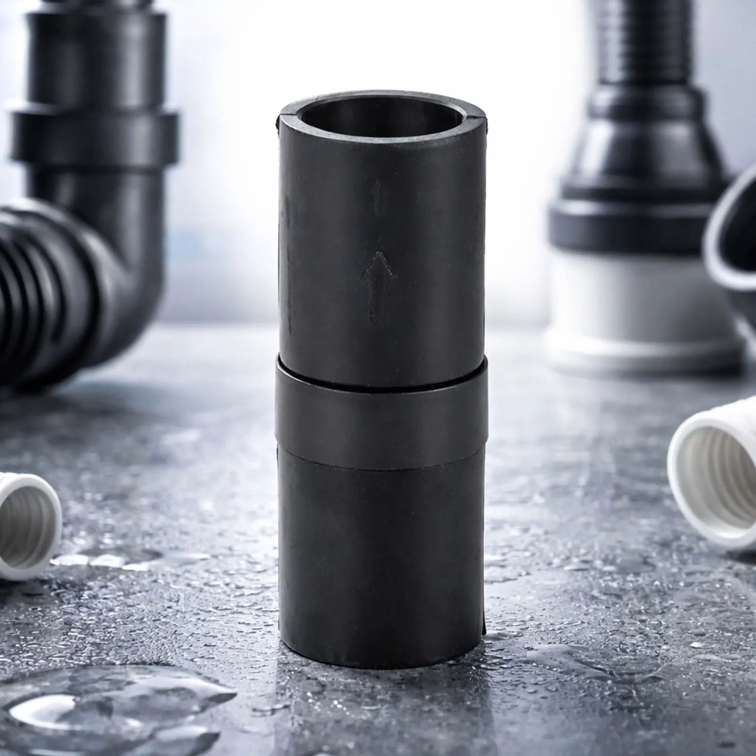 Wiltec Rückschlagventil für 3/1 Kleinhebeanlage 600 W, Rückschlagklappe DN40 mit 40 mm Innendurchmesser, Ersatzteil aus Gummi für Hebeanlagen
