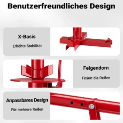 Wiltec Reifenmontiergerät 38,1 x 45,72 cm, ab Ø 51 mm, für Reifengrößen 4
