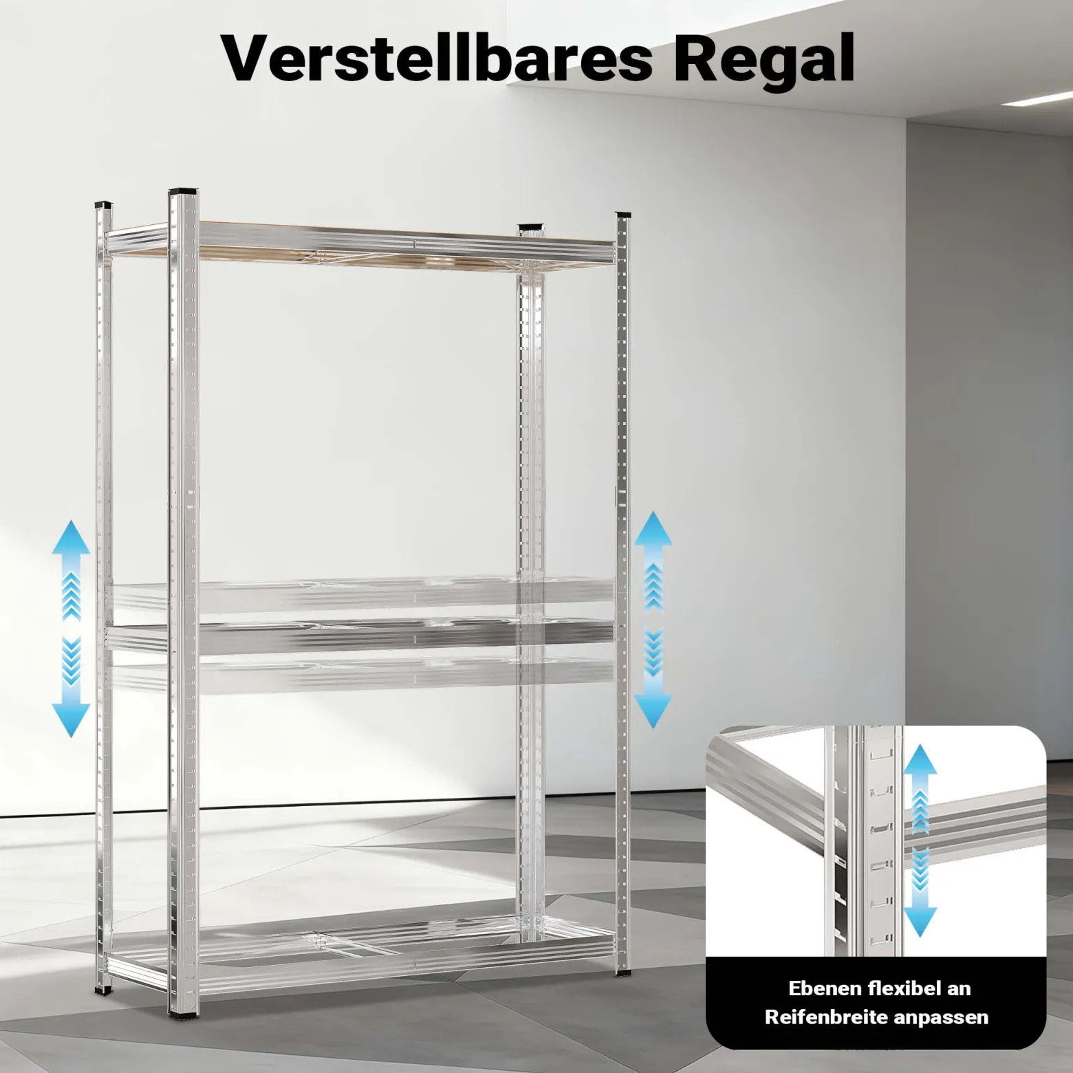 Wiltec Reifenregal – 180 x 120 x 40 cm – bis 795 kg – für 8 Reifen – aus Stahl – Werkstattregal Lagerregal Reifenständer Schwerlastregal
