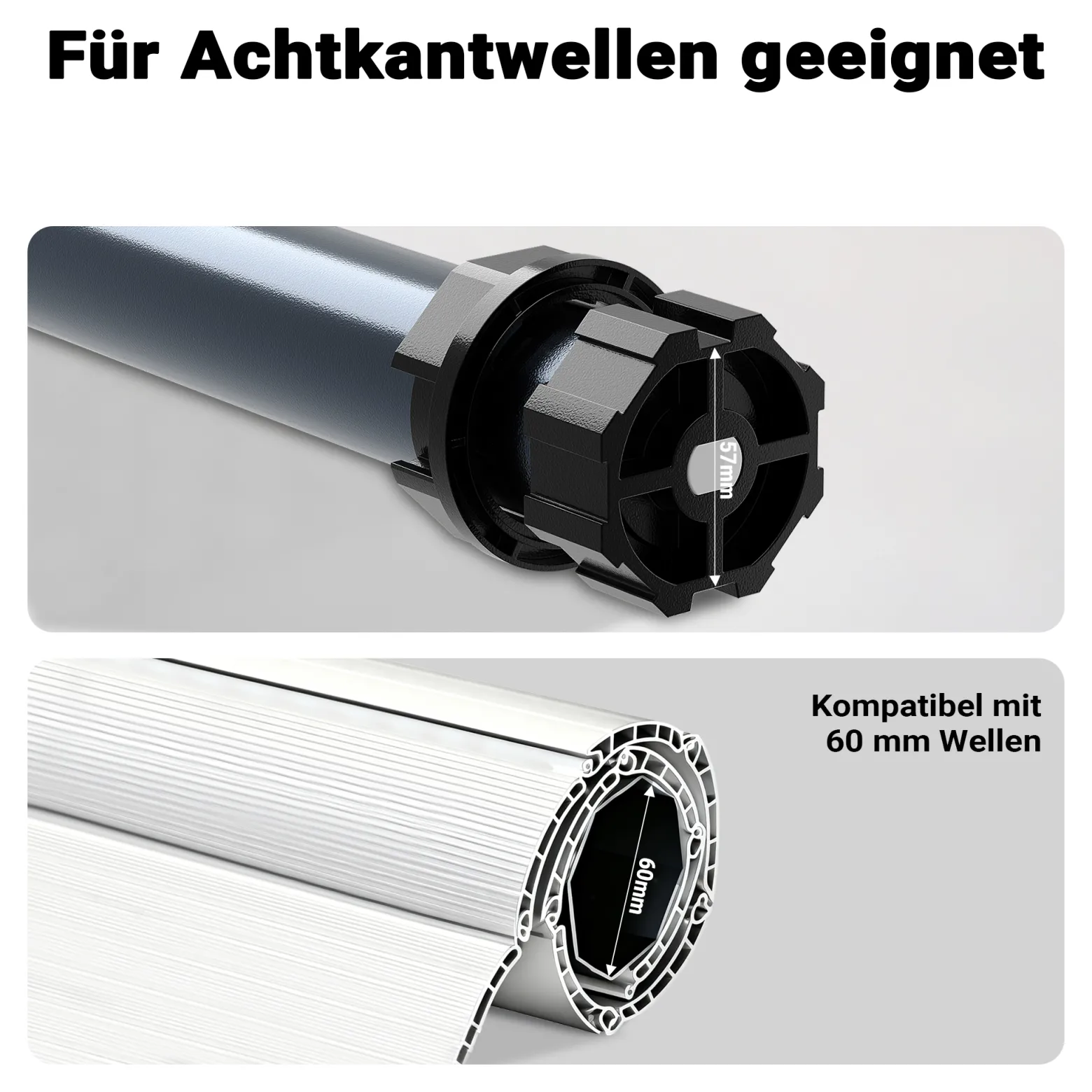 Wiltec Rollladenmotor 156W 20 Nm mit mechanischem Endabschalter & Schutzart IP44 SW60, Motor für elektrische Rollladen