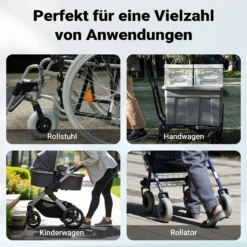 Wiltec Rollstuhlrampe doppelt faltbar 244cm 270kg, mobile Auffahrschiene als Rollirampe, Aluminium Kofferrampe