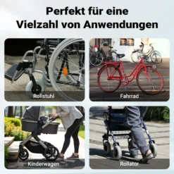 Wiltec Rollstuhlrampe faltbar 62 cm 270 kg, mobile Auffahrschiene als Rollirampe, Aluminium Kofferrampe, Flachrampe klappbar
