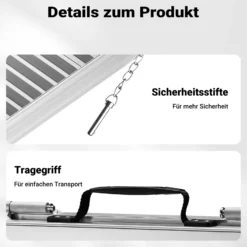 Wiltec Rollstuhlrampe faltbar 122 cm 270 kg, mobile Auffahrschiene als Rollirampe, Aluminium Kofferrampe, Flachrampe klappbar