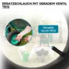 Wiltec Schlauch für Rasenmäherreifen 11x4.00-4 mit geradem Ventil zur Selbstmontage