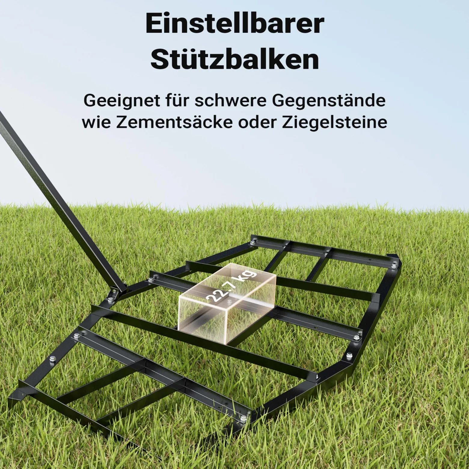 Wiltec Schleppegge 217 x 106 cm, Wiesenegge für Rasentraktor, ATV und UTV, Wiesenschleppe zur Bodenbearbeitung und Bodennivellierung