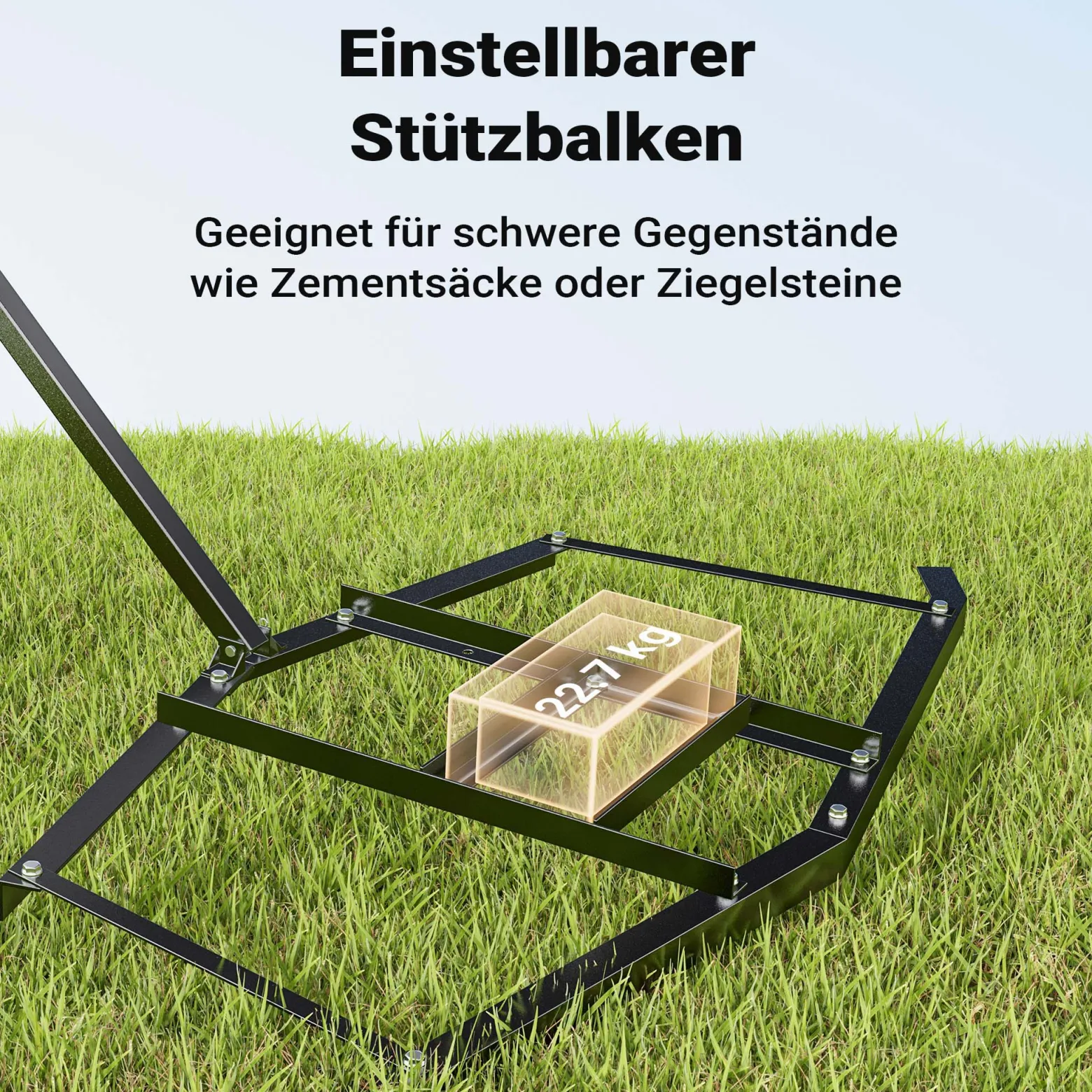Wiltec Schleppegge 190 x 98 cm, Wiesenegge für Rasentraktor, ATV und UTV, Wiesenschleppe zur Bodenbearbeitung und Bodennivellierung