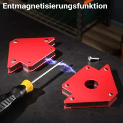 Wiltec Schweißmagnet mit 32 kg Haftkraft, 190 x 120 x 26 mm Schweißwinkel mit 45°, 90° und 135°, Schweißzubehör Magnetwinkel hält Werkstücke zusammen