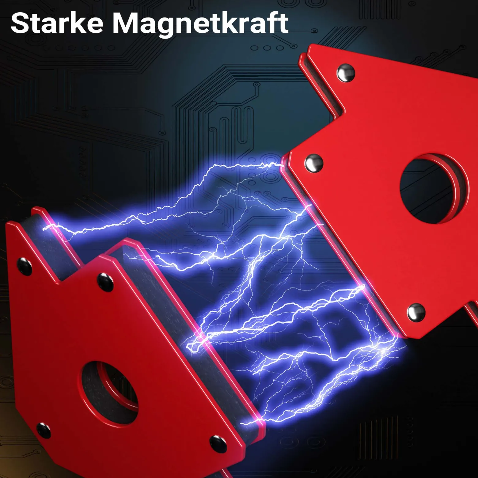 Wiltec Schweißmagnet mit 32 kg Haftkraft, 190 x 120 x 26 mm Schweißwinkel mit 45°, 90° und 135°, Schweißzubehör Magnetwinkel hält Werkstücke zusammen
