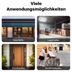 Wiltec Schwellenrampe bis 50 t, Rampe aus robustem Gummi 1100 x 320 x 38 mm, gelbe Reflexionsbänder und Schraubrillen, Auffahrrampe für Pkw, Motorrad, Rollstuhl oder Lkw