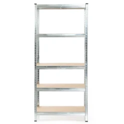 Wiltec Schwerlastregal 90x45x180cm, Gesamtlast 875kg, Steckregal verzinkt aus Stahl, Lastenregal mit 5 Ablagen, Werkstattregal