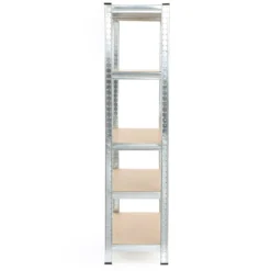 Wiltec Schwerlastregal 100x50x200cm, 200kg/Ablage, Steckregal verzinkt aus Stahl, Lastenregal mit 5 Ablagen, Werkstattregal
