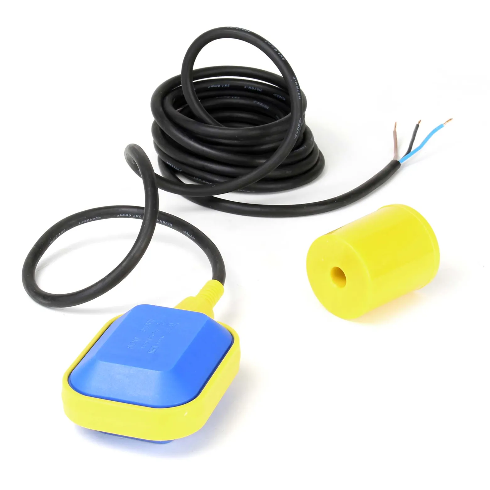 Wiltec Schwimmerschalter für Pumpen, 230VAC 16A, Pegelschalter für Tauchpumpen, Wechsler mit 5 m Kabel