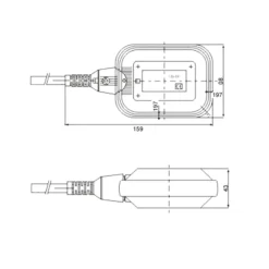 Wiltec Schwimmerschalter für Pumpen, 230VAC 16A, Pegelschalter für Tauchpumpen, Wechsler mit 5 m Kabel
